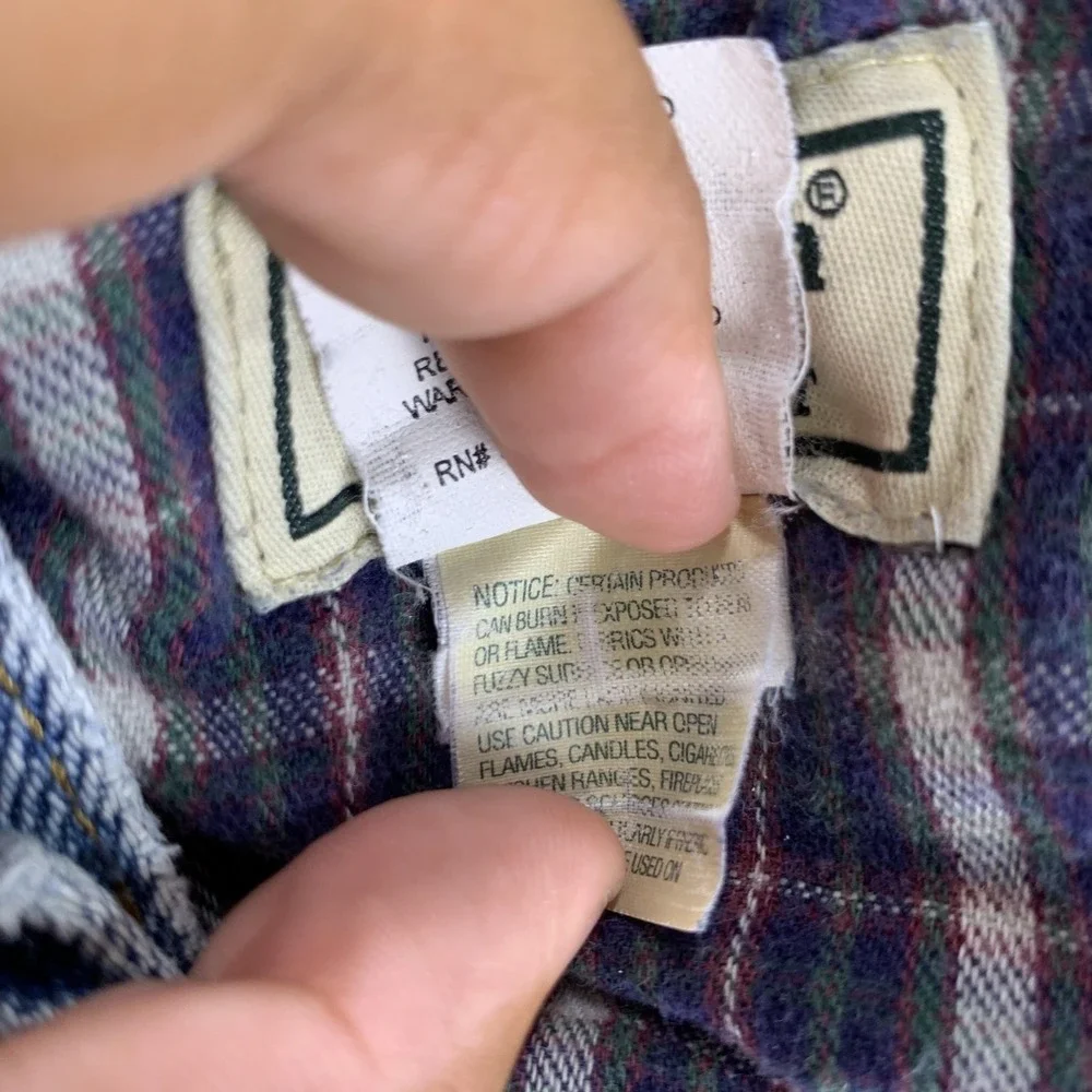 VTG LL Bean Double L Jeans Men 36x31 Plaid Flannel Lined Natural Fit Denim‎ Work